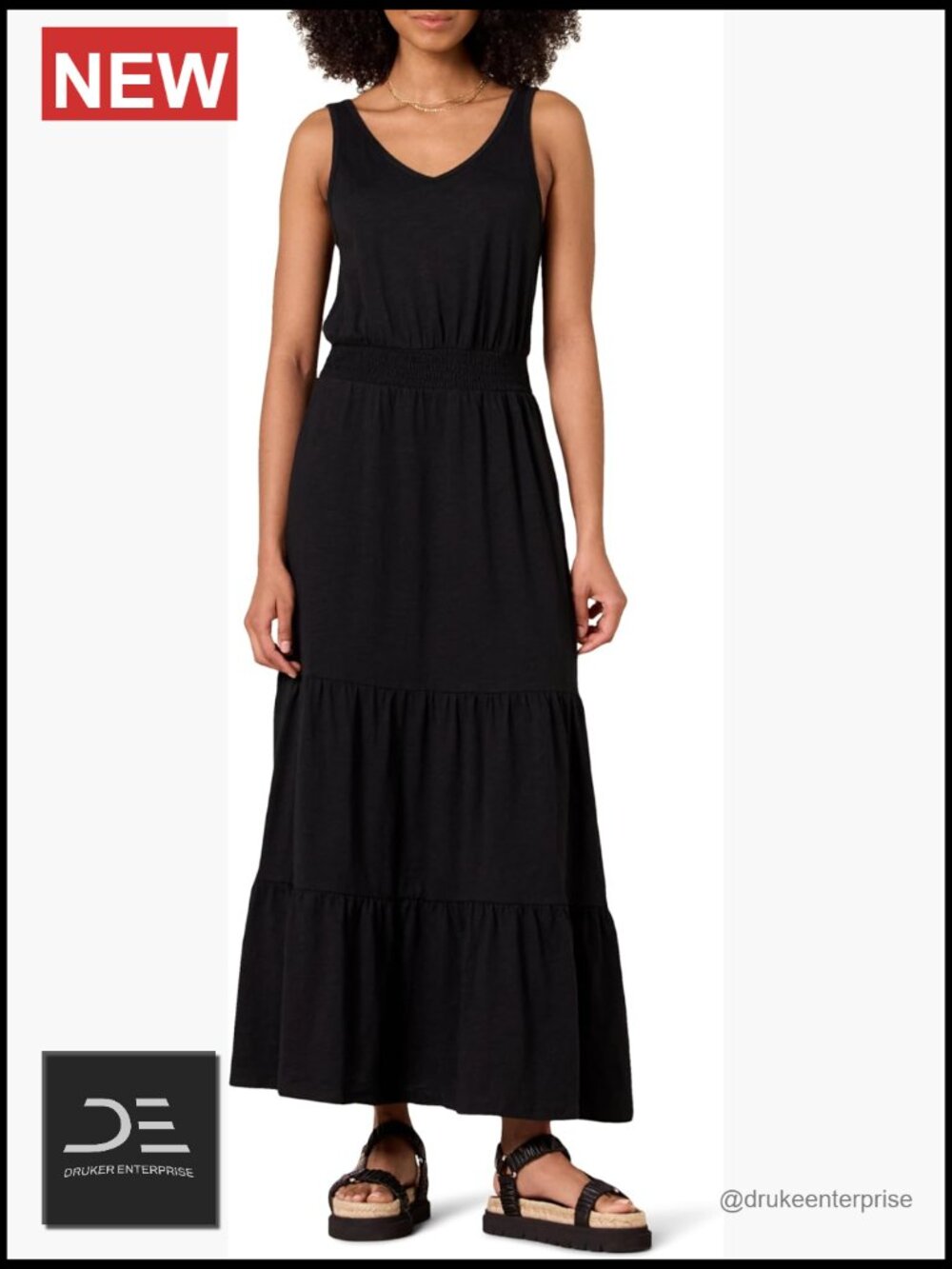 Sleeveless Elastic Waist Smocked Summer Maxi Dress Plus Size